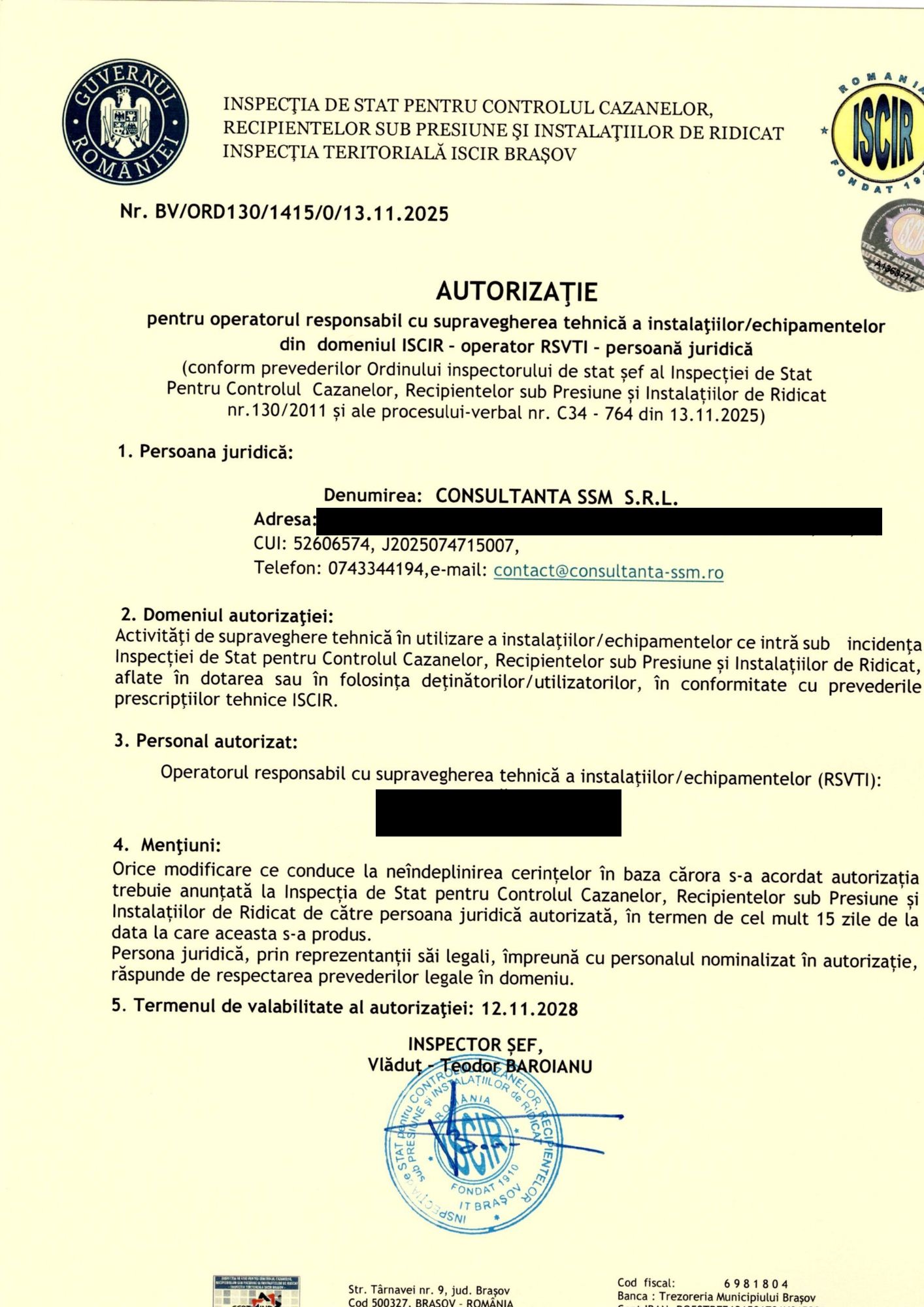 Autorizație RSVTI